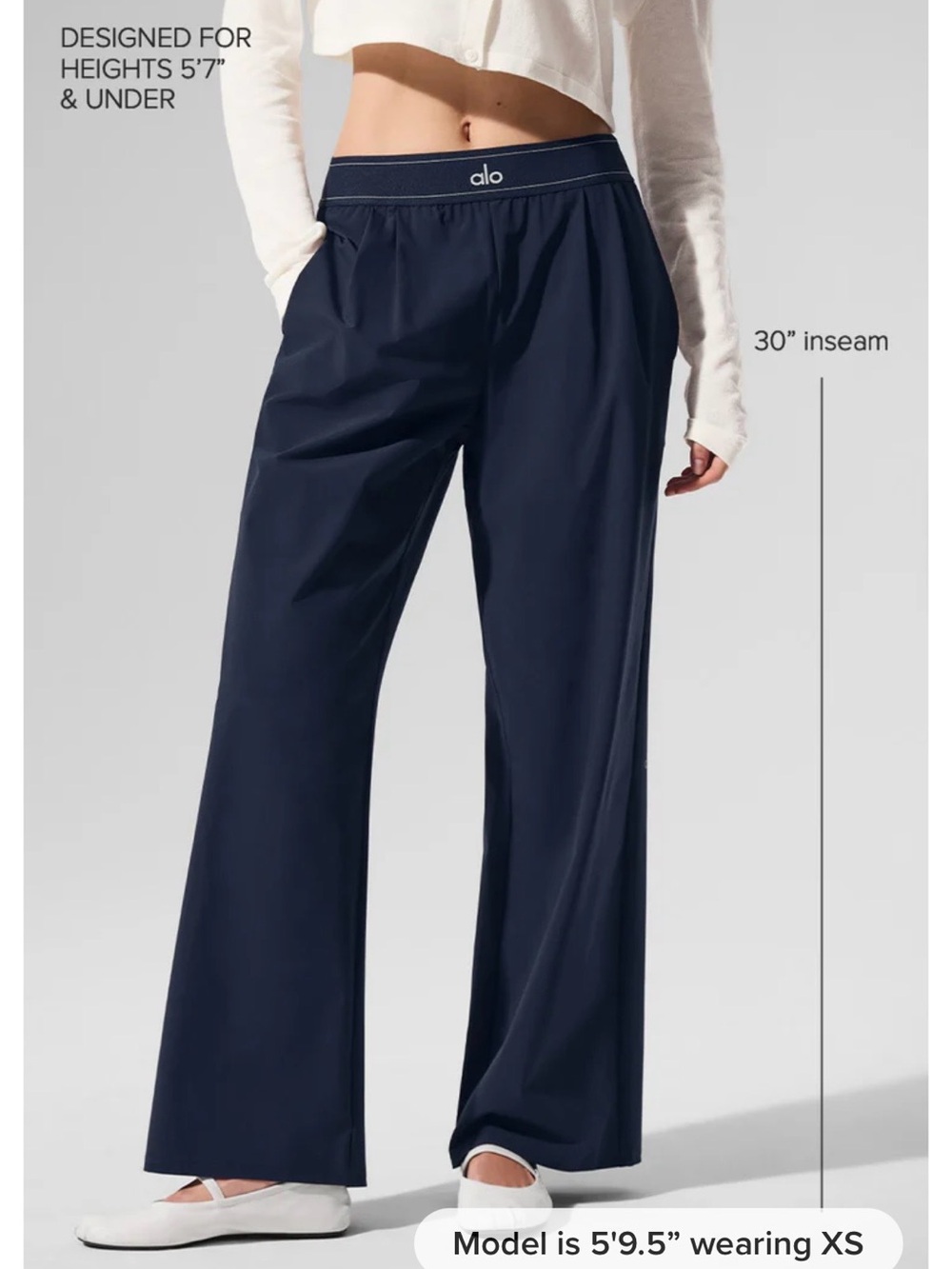 ALO Yoga Navy Wide-Leg Lounge Pants